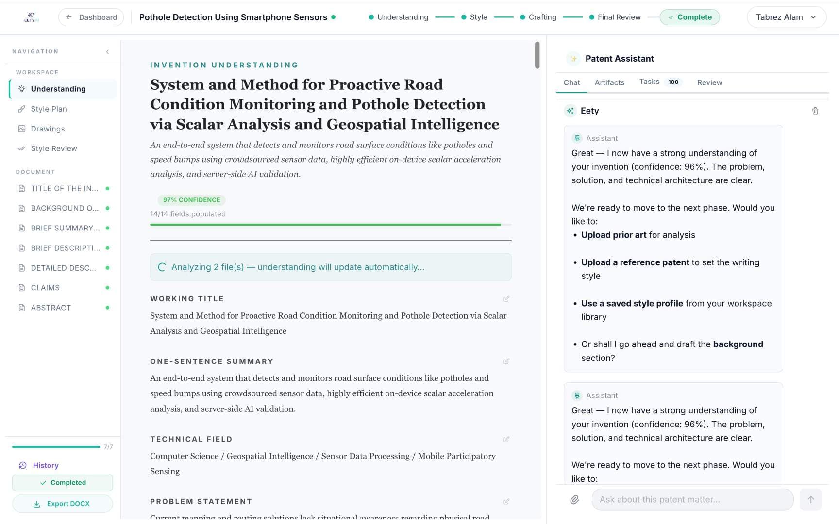 Eety AI - An AI Assistant for Patent Drafting - Product Image