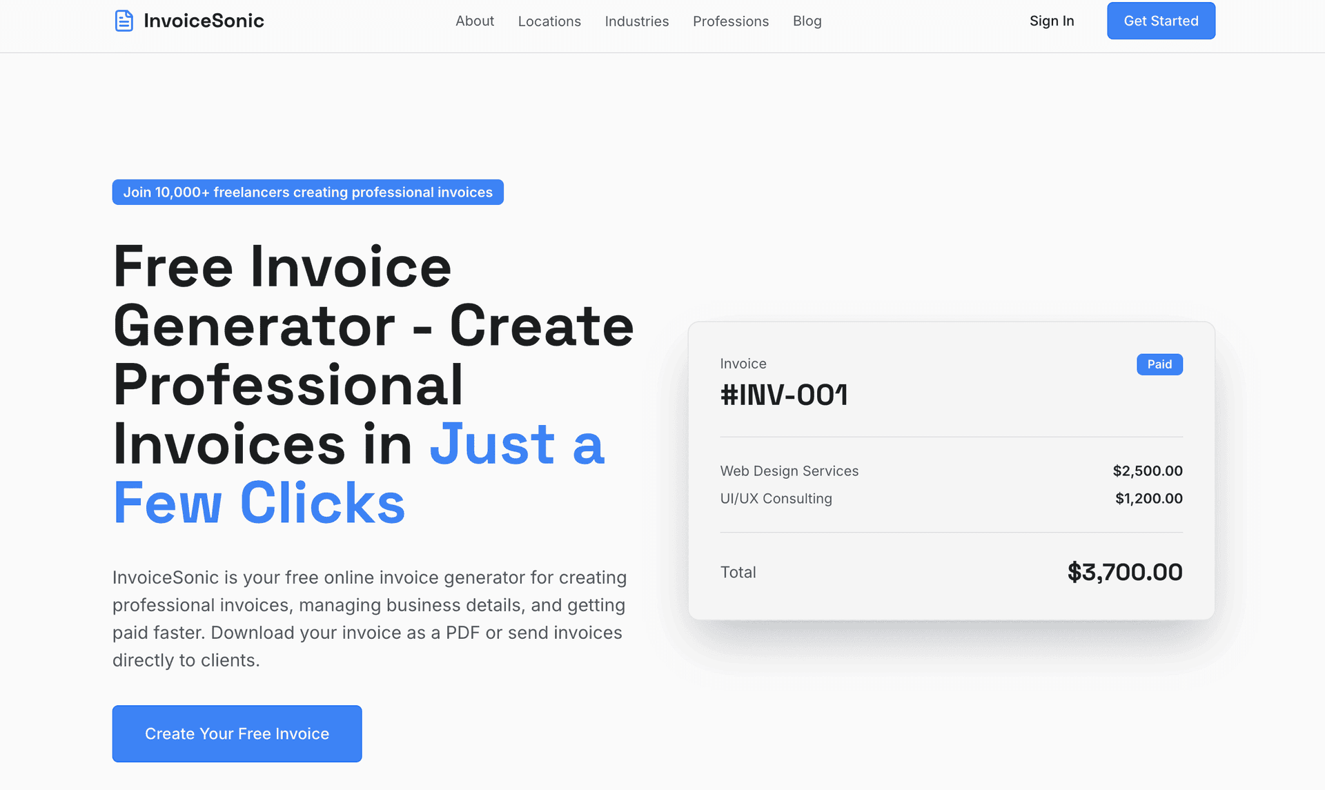 invoice Sonic - Product Image