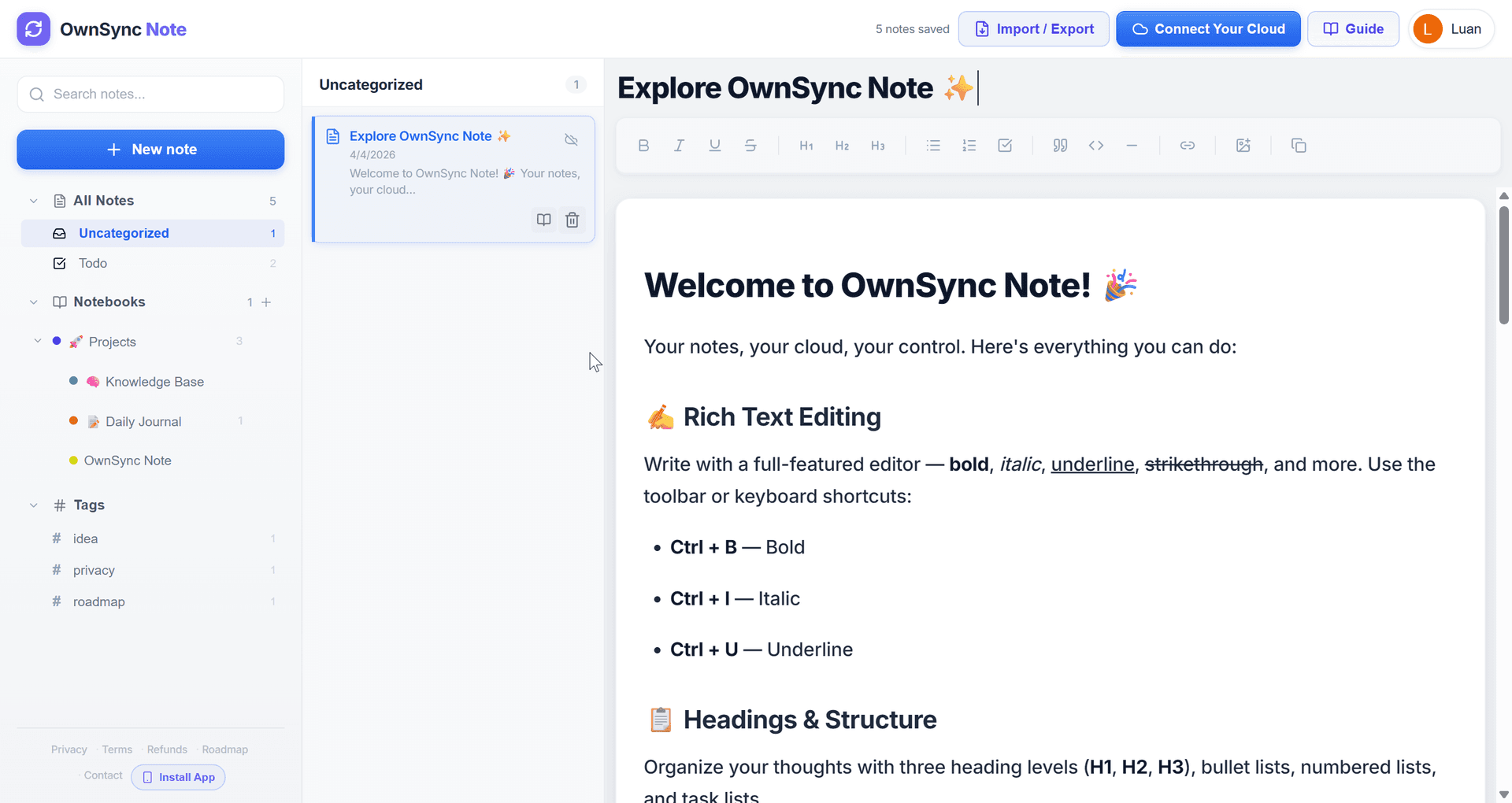 OwnSync Note - Product Image