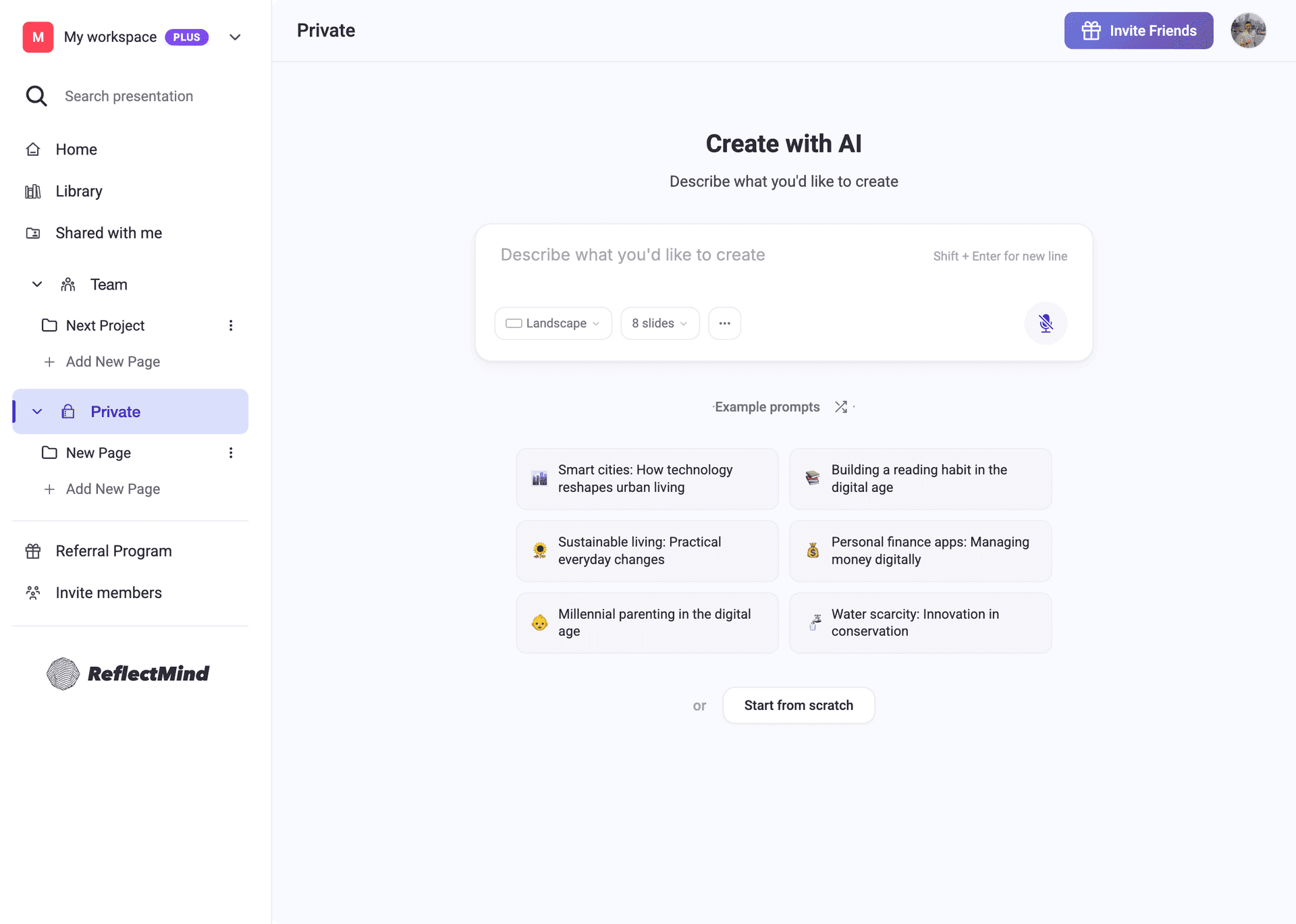 ReflectMind - AI-Powered Presentation & Visual Content Platform - Product Image