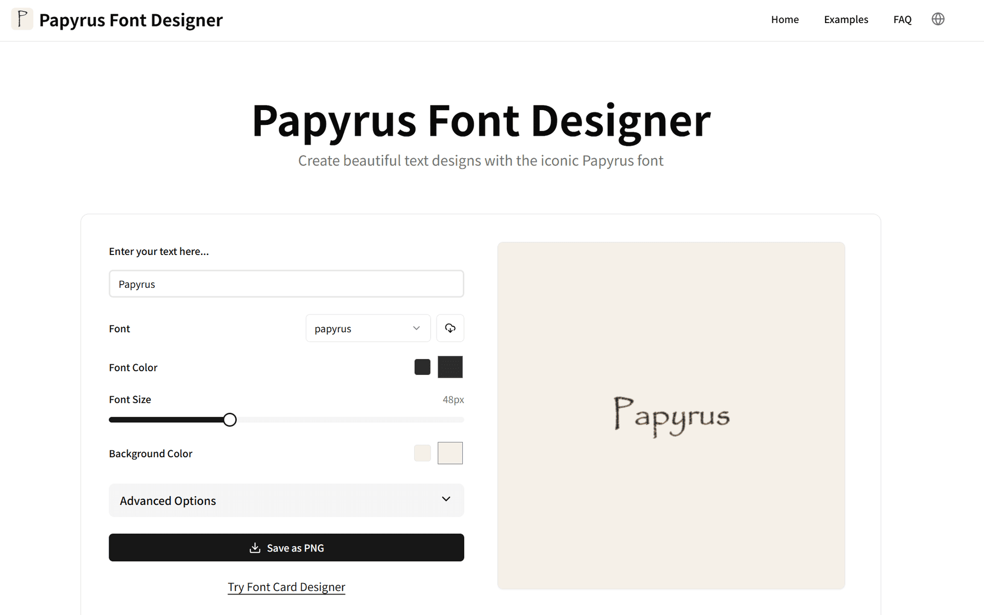 Papyrus Font Generator - Product Image