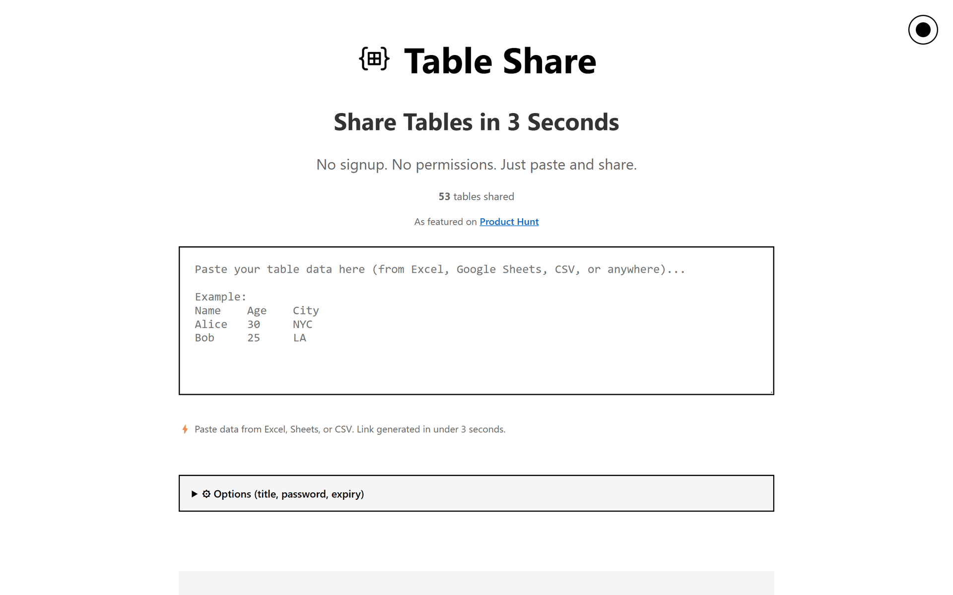 Table Share - Product Image