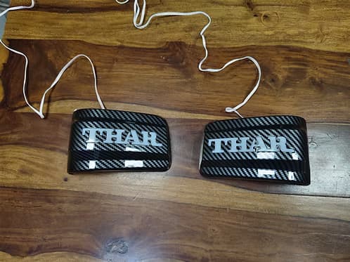 Black & Carbon LED Side Mirror Cover for Thar - Product Image