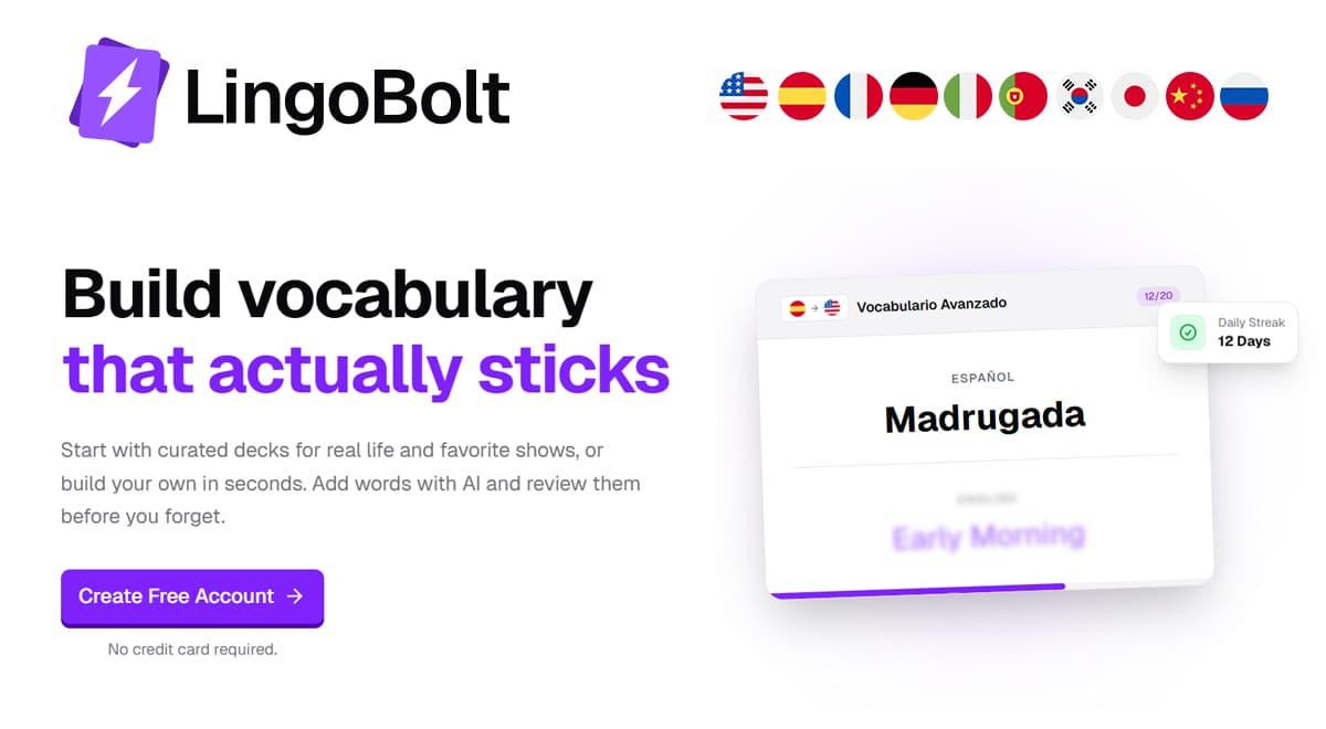 LingoBolt - Product Image