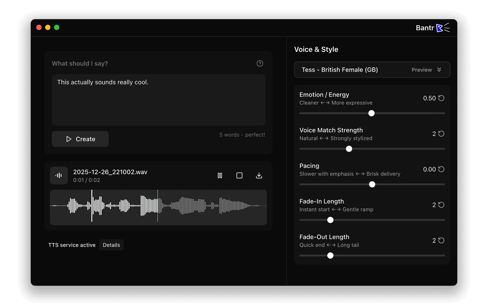 Bantr: Offline & Unlimited TTS for Mac - Product Image