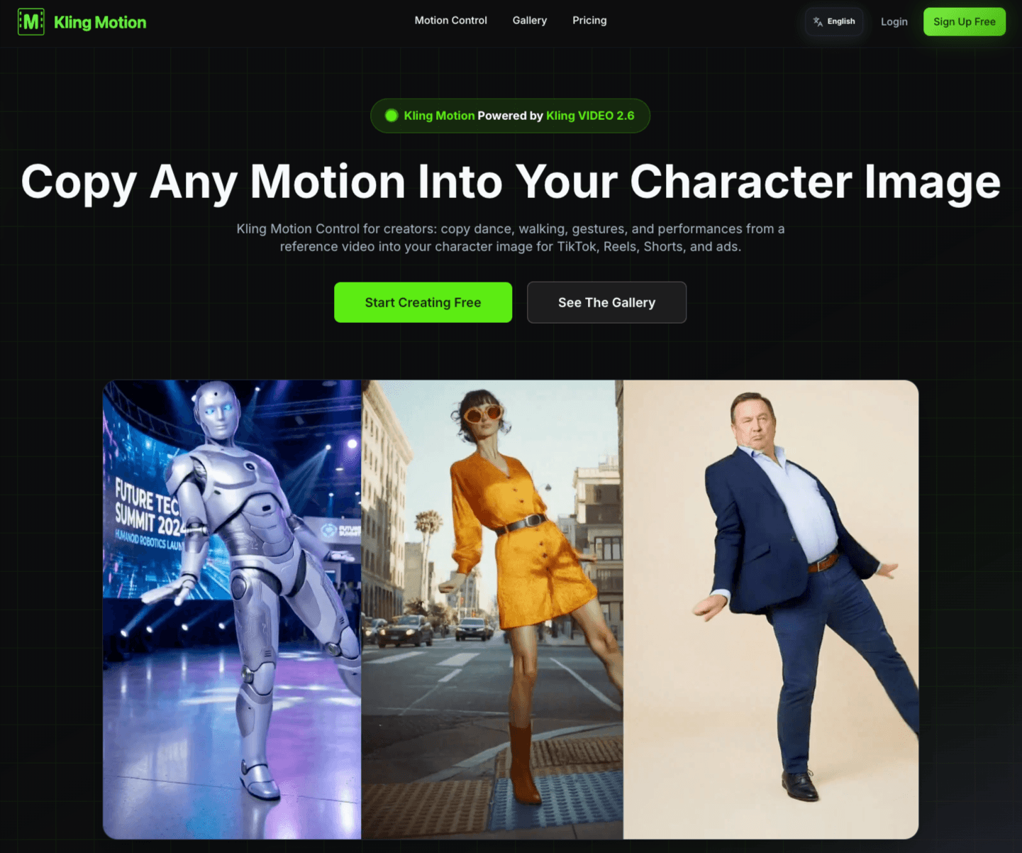 Kling Motion Control | Copy Motion to Any Character Image - Product Image