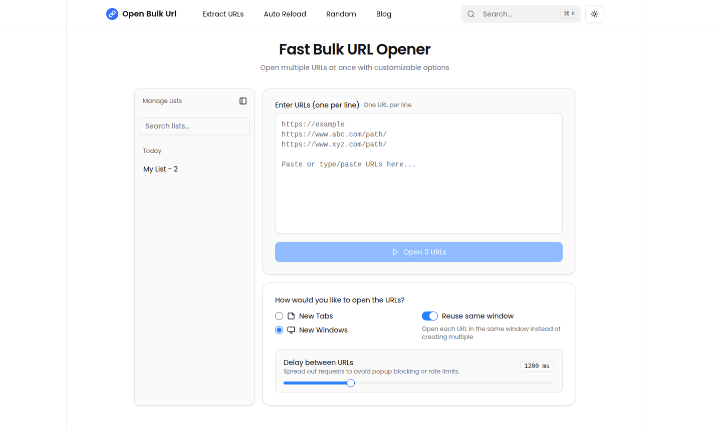 Fast Bulk URL Opener - Product Image