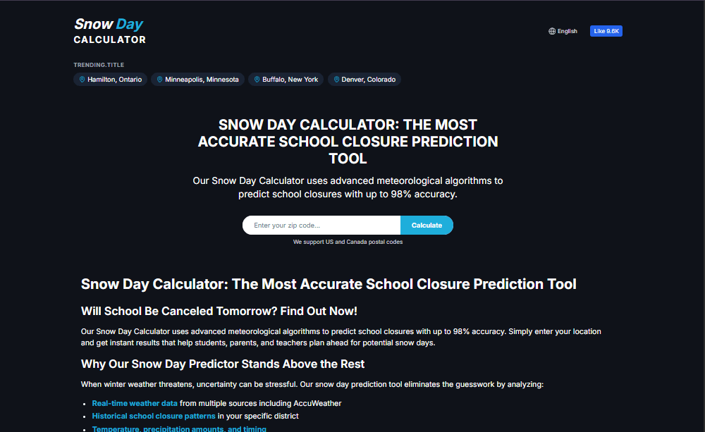 snow day calculator - Product Image