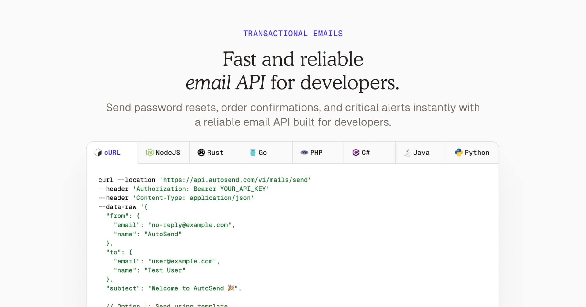 AutoSend - Product Image