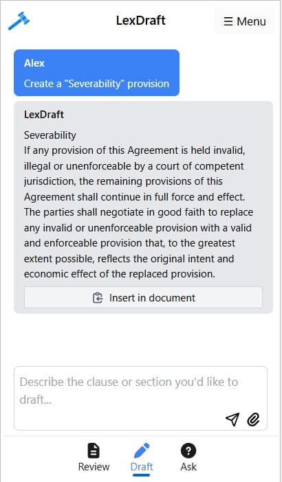 LexDraft AI - Product Image