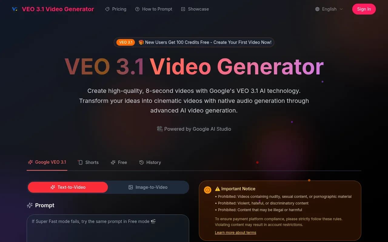 VEO 3.1 Video Generator - Product Image