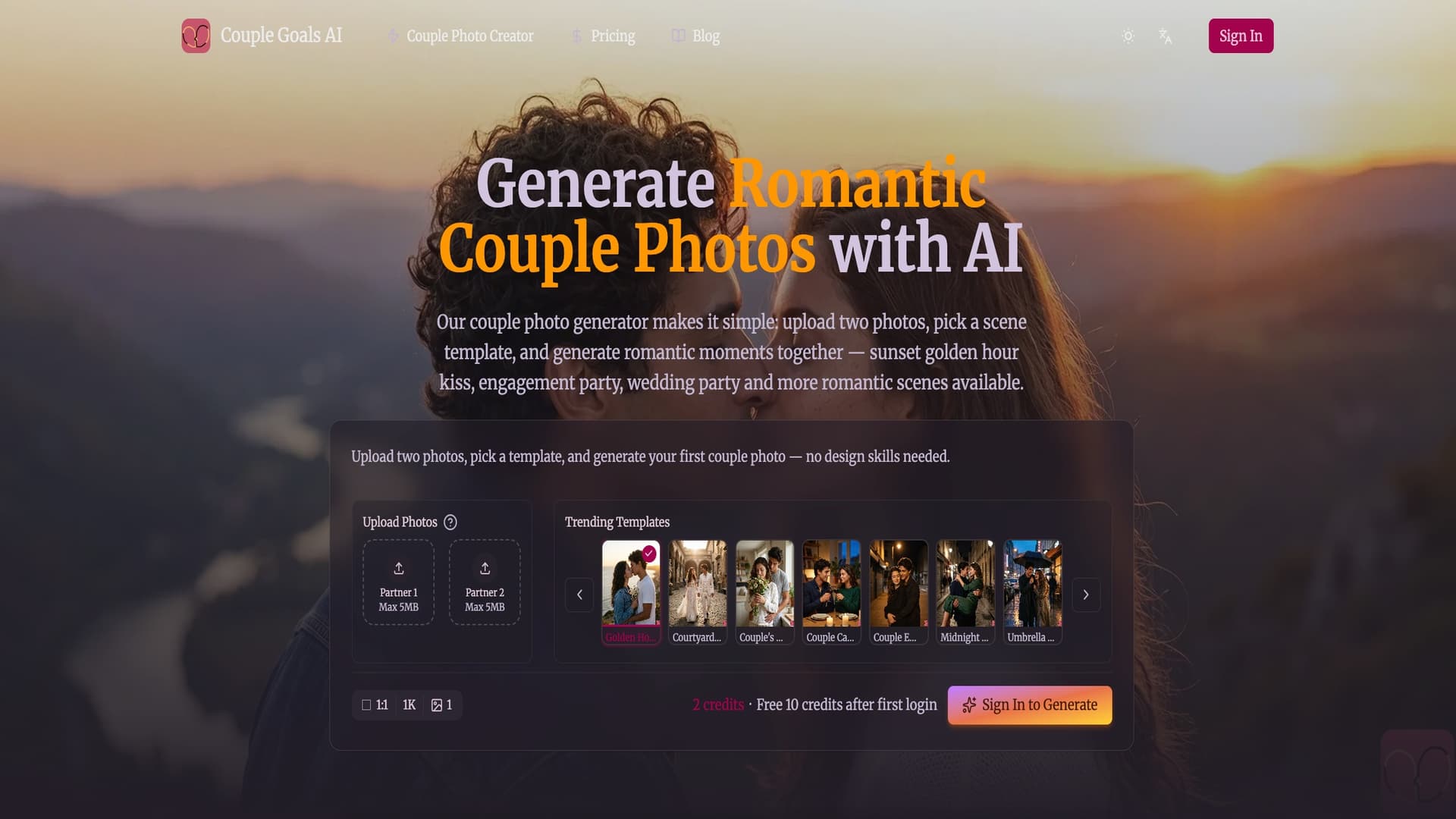 Couple Photo Generator - CoupleGoalsAI - Product Image